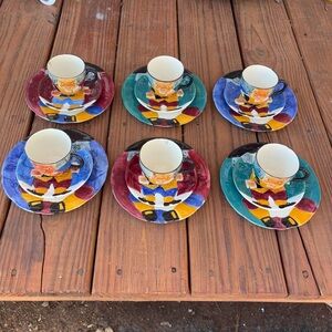 Vintage Highly Collectible Toby Straffordshire Hand Painted Ceramic Tea Set